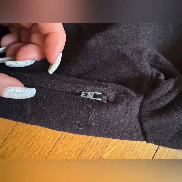 80s Vintage Long Sleeve Gothic Jewel-Trimmed Mini Dress Sz Sm - Picture 9 of 9